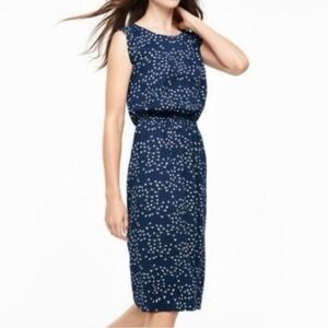 Boden Classic Gabby Floral Print Pleat Midi Dress Navy Blue Size 10R